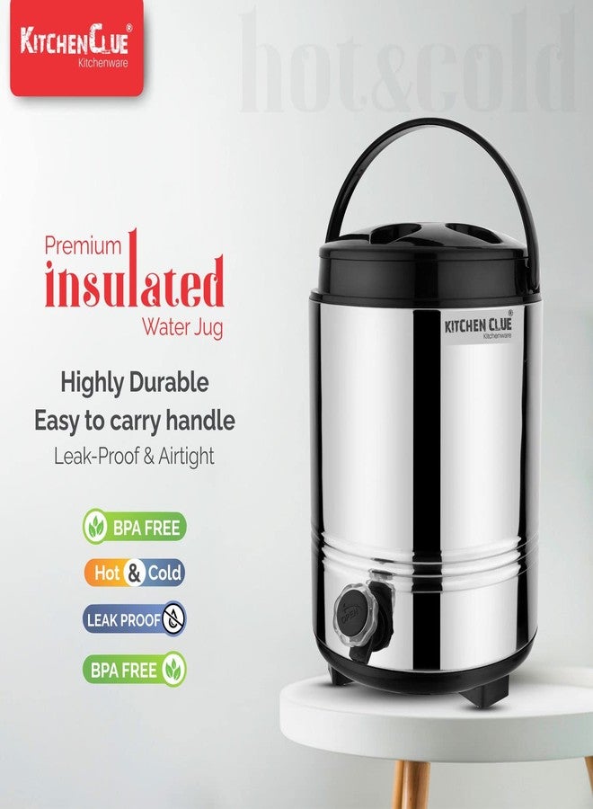 KITCHEN CLUE Thermosteel Double Walled Insulated Vacuum Thermos Flask 10 Liter - Stainless Steel Water Jug/Bottle Hot and Cold Beverages for Upto 4-5 Hours, BPA Free and Leakproof Tap - Image 4